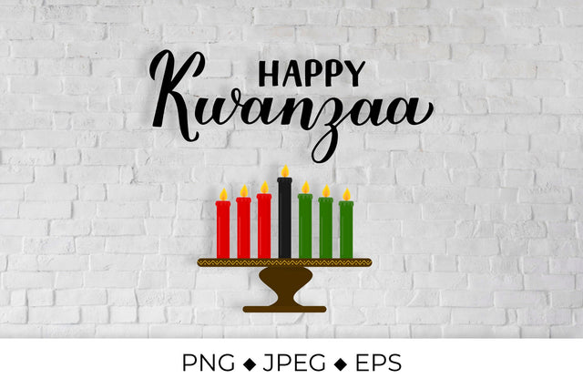 Happy Kwanzaa calligraphy hand lettering. African American holiday. Sublimation LaBelezoka 