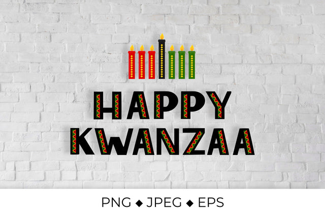 Happy Kwanzaa lettering. African American holiday Sublimation LaBelezoka 