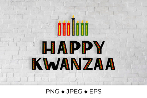 Happy Kwanzaa lettering. African American holiday Sublimation LaBelezoka 