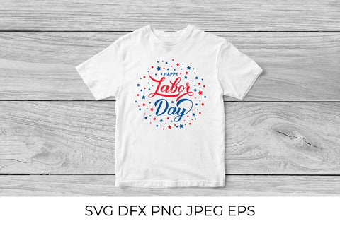 Happy Labor Day calligraphy lettering. American Patriotic SVG LaBelezoka 