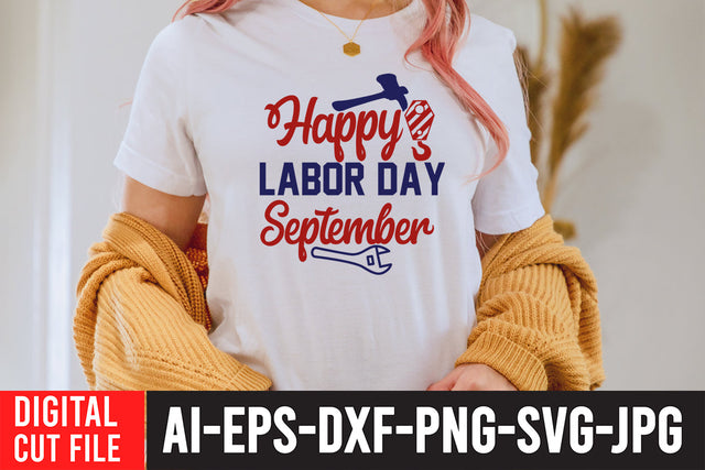 Happy Labor Day September SVG Design SVG BlackCatsMedia 