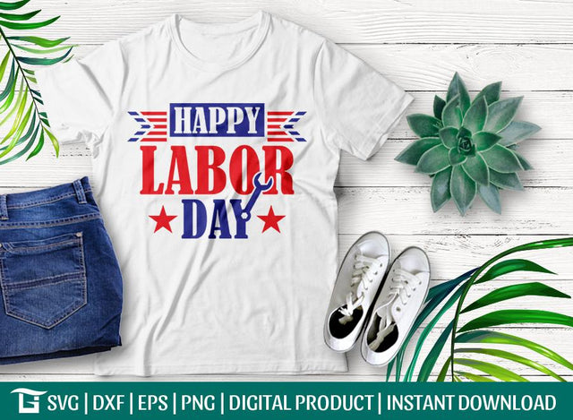 Happy Labor Day SVG Cut File, Labor Day Svg, 4th Of July Svg, USA Labor Day Svg, Tshirt Design SVG ETC Craft 