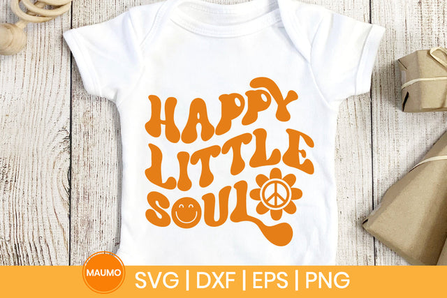 Happy little soul, kids groovy svg quote SVG Maumo Designs 