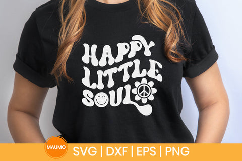 Happy little soul, kids groovy svg quote SVG Maumo Designs 