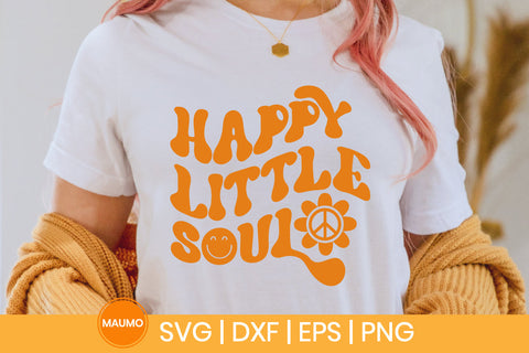 Happy little soul, kids groovy svg quote SVG Maumo Designs 