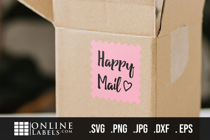 "Happy Mail" Small Business Sticker SVG Online Labels 