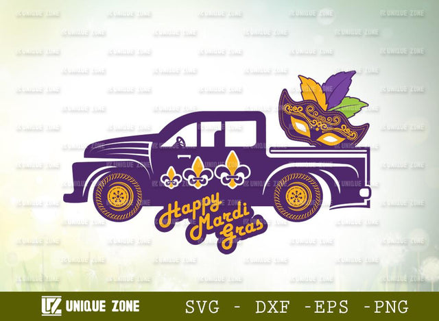 Happy Mardi Gras | Mardi Gras Typography Design | T-shirt Design SVG Unique Zone 