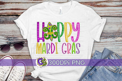 Happy Mardi Gras PNG for Sublimation Sublimation Greedy Stitches 