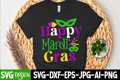 Happy Mardi Gras SVG Cut File SVG BlackCatsMedia 