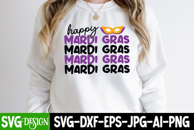 Happy Mardi Gras SVG Cut File,Happy Mardi Gras Sublimation SVG BlackCatsMedia 