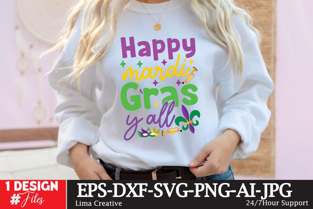 Happy Mardi Gras Y'all SVG Cute File SVG Insomnia Std 
