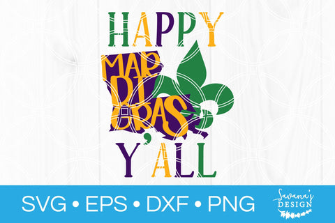 Happy Mardi Gras Yall SVG SVG SavanasDesign 