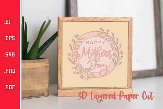 Happy Mothers Day 10 - 3D Layered Paper Cut SVG SVG Slim Studio 