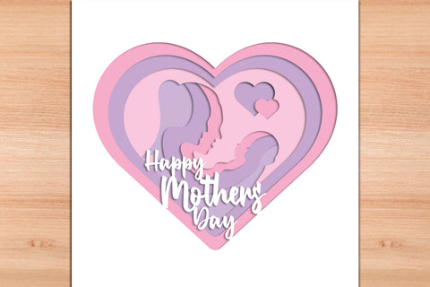 Happy Mothers Day 6 - 3D Layered Paper Cut SVG SVG Slim Studio 