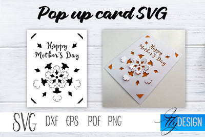 Happy Mothers Day Pop Up Card SVG, Pop-Up Greeting Card, Cricut Pop Up Card, Thank You Day Svg, 3D Card, Birthday SVG Card, Valentines SVG. SVG Fly Design 