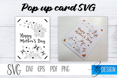 Happy Mothers Day Pop Up Card SVG, Pop-Up Greeting Card, Cricut Pop Up Card, Thank You Day Svg, 3D Card, Birthday SVG Card, Valentines SVG. SVG Fly Design 
