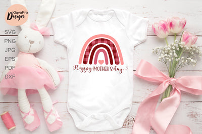Happy Mother`s day Quote - SVG DXF PNG. Boho Rainbow SVG Klava P 