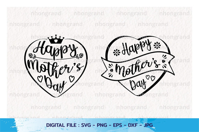 happy mother's day Silhouette, PNG SVG File, Digital Download SVG nhongrand 
