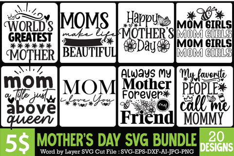 Happy Mother's Day SVG Bundle.Mother's DAy SVG Design, MOM SVG Bundle,Mom SVG Quotes Bundle,MOm Sublimation , Mother's DAy Sublimation Bundle Sublimation BlackCatsMedia 