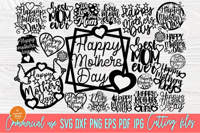 Happy Mothers Day SVG, Cake Topper Svg, Png, Dxf SVG TonisArtStudio 