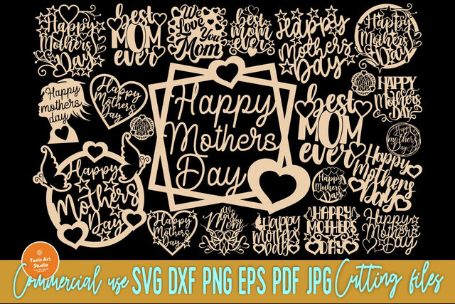 Happy Mothers Day SVG, Cake Topper Svg, Png, Dxf SVG TonisArtStudio 