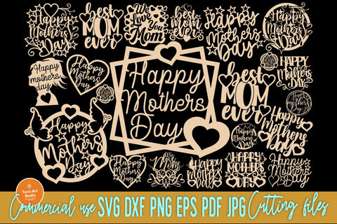 Happy Mothers Day SVG, Cake Topper Svg, Png, Dxf SVG TonisArtStudio 