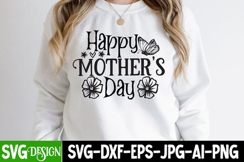 Happy Mother's Day SVG Cut File, Happy Mother's Day SVG Design, Happy Mother's Day SVG Cut File SVG BlackCatsMedia 