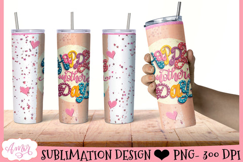 Happy mother's day Tumbler Wrap for Sublimation Sublimation Amorclipart 