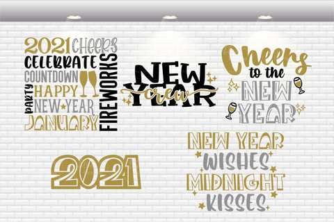 Happy New Year 2021 Bundle - SVG, PNG, DXF, EPS SVG Elsie Loves Design 