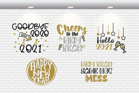 Happy New Year 2021 Bundle - SVG, PNG, DXF, EPS SVG Elsie Loves Design 