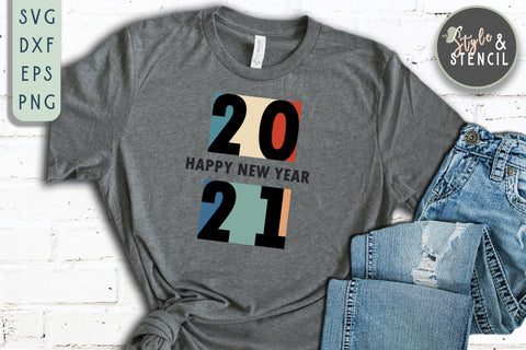 Happy New Year 2021 SVG SVG Style and Stencil 