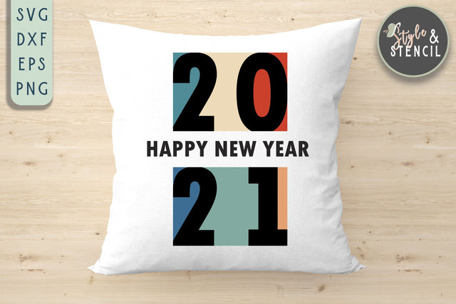 Happy New Year 2021 SVG SVG Style and Stencil 
