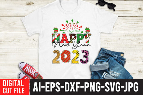 Happy New Year 2023 Sublimation Design, New Year Sublimation Design Sublimation BlackCatsMedia 
