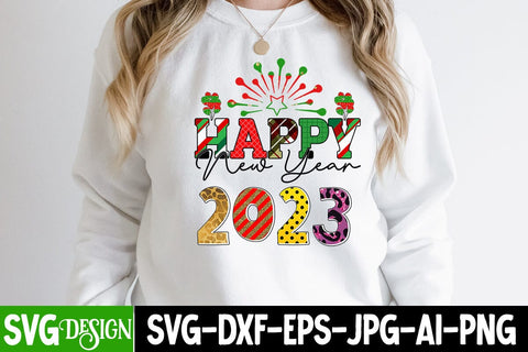 Happy New Year 2023 Sublimation Design, New Year Sublimation Design Sublimation BlackCatsMedia 