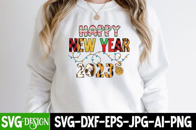 Happy New Year 2023 Sublimation Design, New Year Sublimation Design Sublimation BlackCatsMedia 