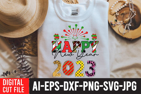 Happy New Year 2023 Sublimation Design, New Year Sublimation Design Sublimation BlackCatsMedia 