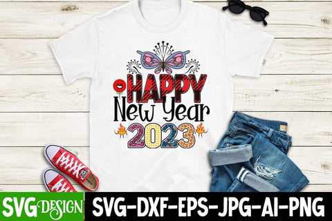 Happy New Year 2023 Sublimation Design PNG , Happy New Year 2023 PNG , New Year Sublimation Bundle Sublimation BlackCatsMedia 