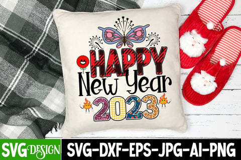 Happy New Year 2023 Sublimation Design PNG , Happy New Year 2023 PNG , New Year Sublimation Bundle Sublimation BlackCatsMedia 