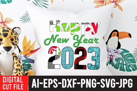 Happy New Year 2023 Sublimation Design Sublimation BlackCatsMedia 