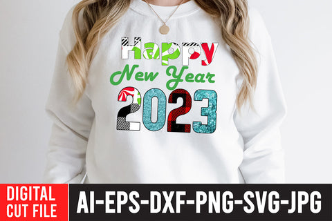 Happy New Year 2023 Sublimation Design Sublimation BlackCatsMedia 