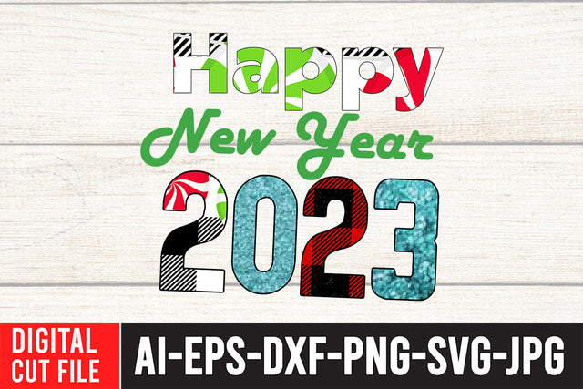 Happy New Year 2023 Sublimation Design Sublimation BlackCatsMedia 