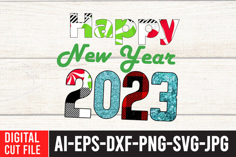 Happy New Year 2023 Sublimation Design Sublimation BlackCatsMedia 