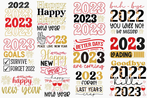 Happy New Year 2023 SVG Bundle SVG DESIGNISTIC 