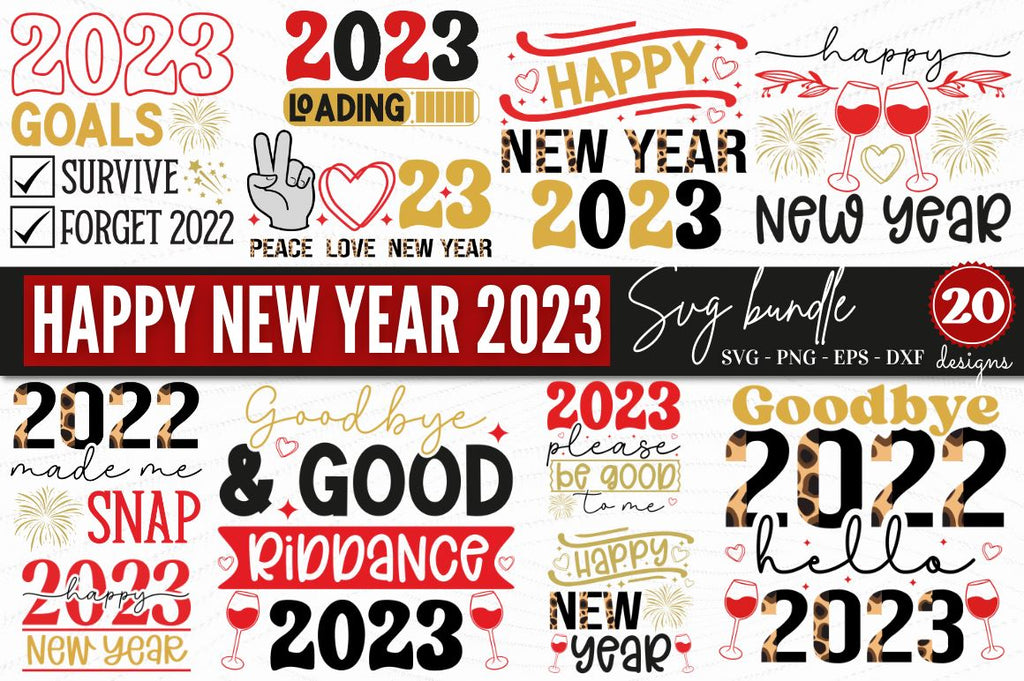 Happy New Year 2023 SVG Bundle - So Fontsy