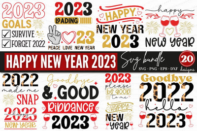 Happy New Year 2023 SVG Bundle SVG DESIGNISTIC 