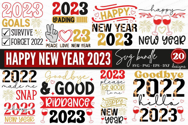 Happy New Year 2023 SVG Bundle SVG DESIGNISTIC 