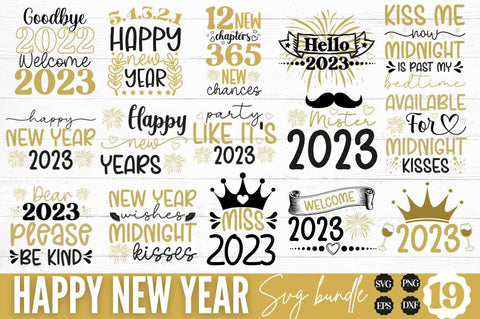 Happy New Year 2023 SVG Bundle SVG DESIGNISTIC 