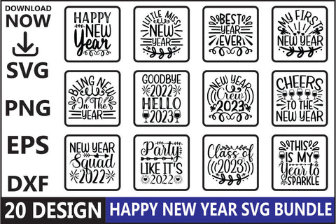 Happy New Year 2023 SVG Bundle SVG Shahin alam 