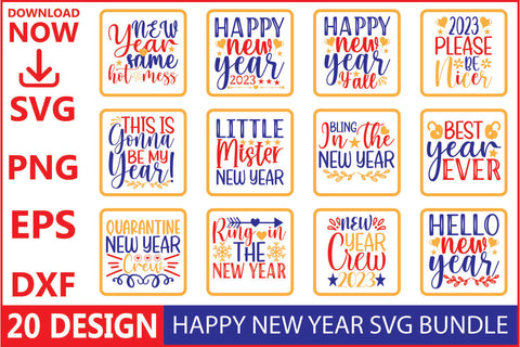 Happy New Year 2023 SVG Bundle SVG Shahin alam 