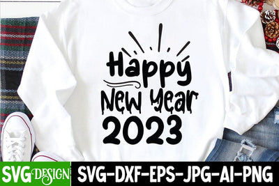 Happy New Year 2023 SVG Cut File, New year SVG Cut File SVG BlackCatsMedia 